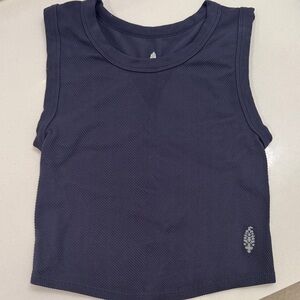 M/L Free People Movement Muscle Tee Midnight Navy Blue Top Crop